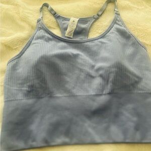 Balance Athletica- Blue Ribbed Racerback Sports Bra